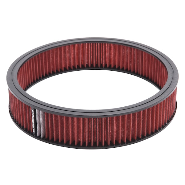 Edelbrock AIR CLEANER ELEMENT, 3" TALL, 14" DIAMETER, RED 43666 - main